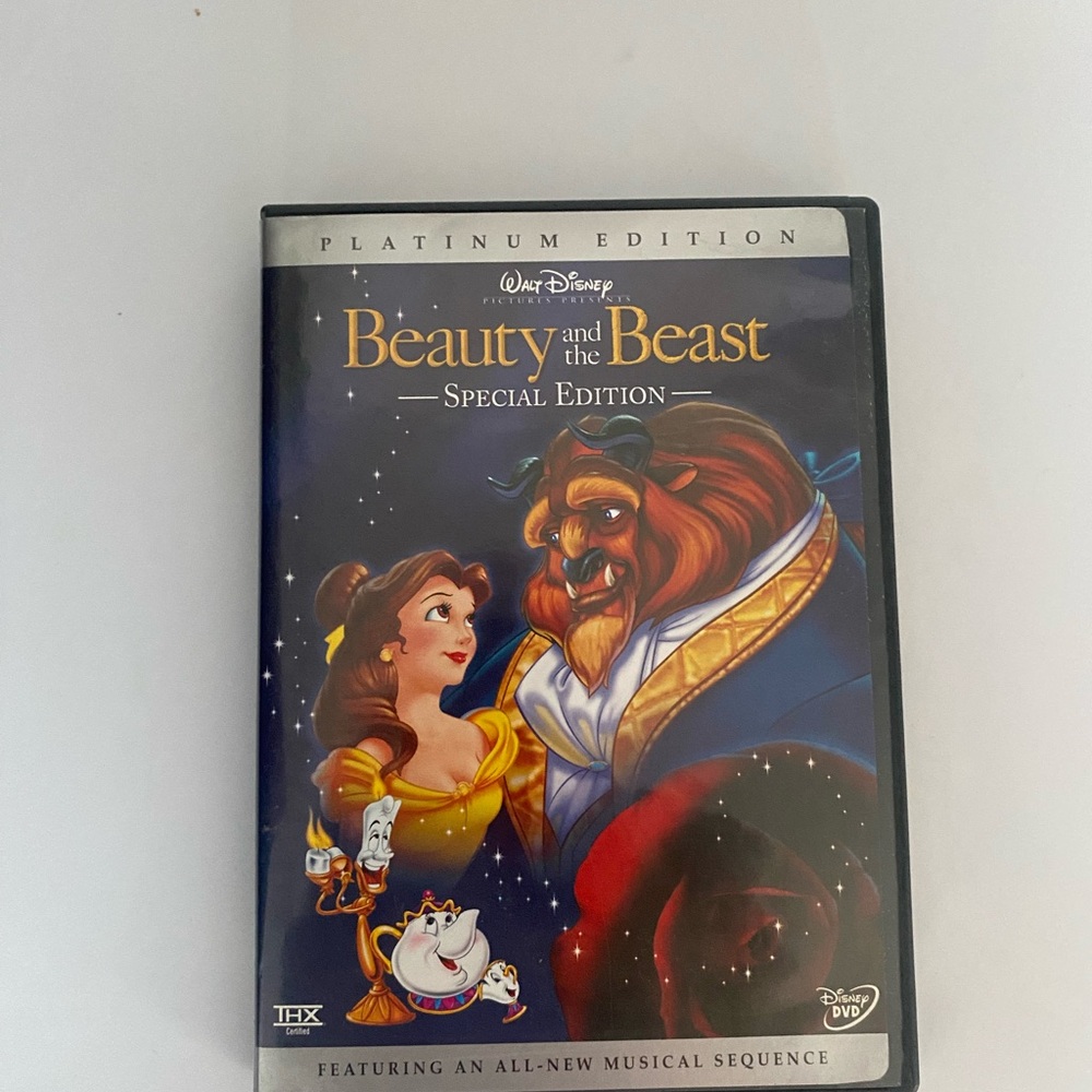 Disney Beauty and the Beast DVD with Blue and Gold Cover